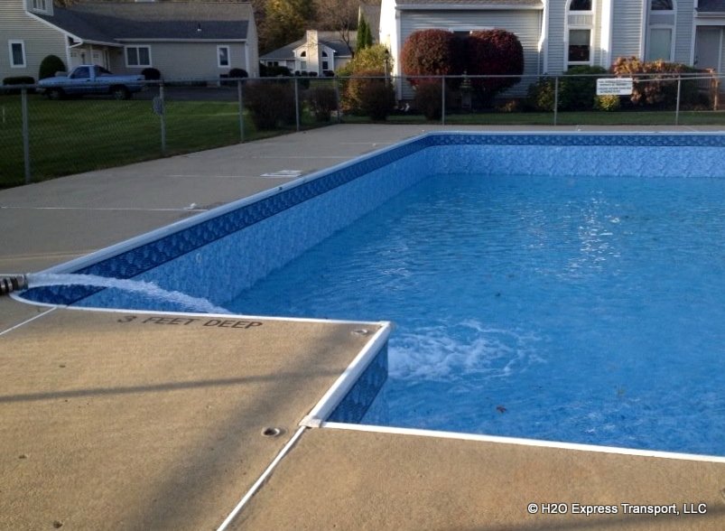 H2O Express can fill swimming pools in difficult locations